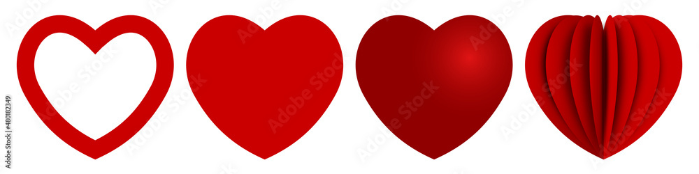 Canvas Prints heart vector symbol. heart red in different design. collection red hearts. love concept. vector illu