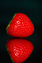 strawberry on black background