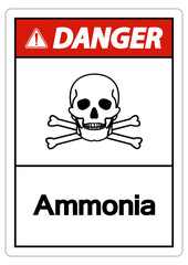 Danger Ammonia Symbol Sign On White Background