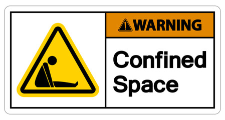 Obraz premium Caution Confined Space Symbol Sign Isolated On White Background