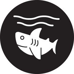 shark glyph icon