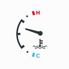 engine temperature icon, engine cooler, vector art.