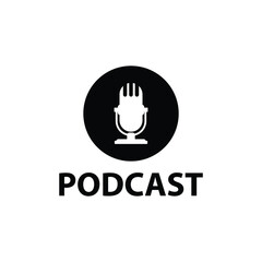 Podcast vector icon microphone sign