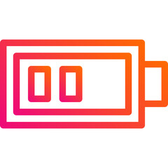 Half Battery Vector Icon Design Illustration