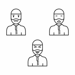 Muslim emoticon vector