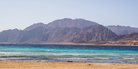 panorama view from the height of the mountains range  to the red sea