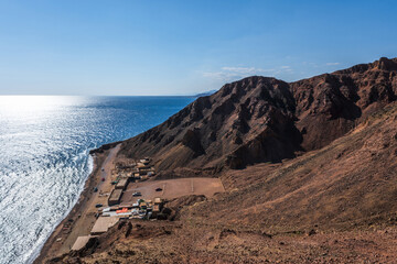 panorama view from the height of the mountains range  to the red sea