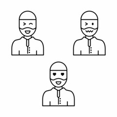 Muslim emoticon vector