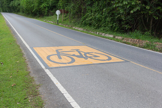 bicycle sign path on the road