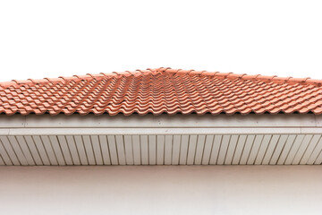 red roof tiles on white background
