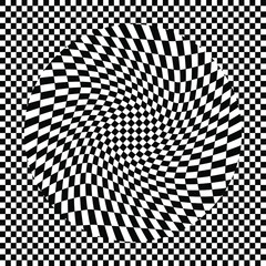 3D abstract monochrome background with squares pattern vector design, technology theme, dimensional dotted flow in perspective, big data, nanotechnology.
