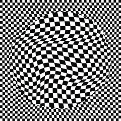3D abstract monochrome background with squares pattern vector design, technology theme, dimensional dotted flow in perspective, big data, nanotechnology.
