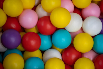 Fototapeta na wymiar Photo of plastic balls for the pool and children's games.
