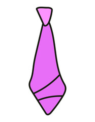 Pink Tie Isolated on White Background