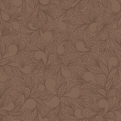 BROWN ABSTRACT FLORAL VECTOR BACKGROUND