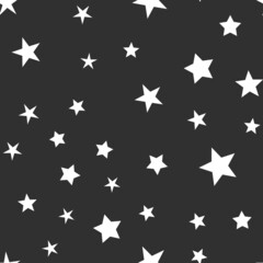Stars seamless pattern. Star icons texture background. Starry sky and night design.