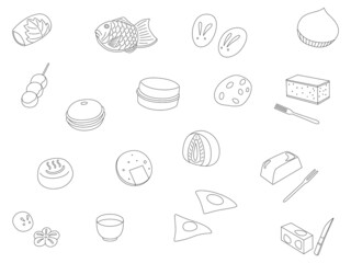 和菓子の壁紙イラストアイコンセット