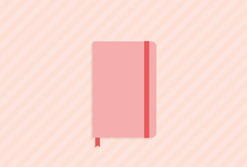 ピンク色のかわいい手帳 - 無地のシンプルなスケジュール帳・メモ・ダイアリーの素材
