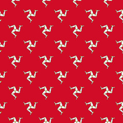 seamless pattern of isle of man flag. vector illustration. print, book cover, wrapping paper, decoration, banner and etc - obrazy, fototapety, plakaty
