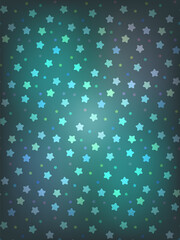可愛い星が散らばるパターン背景、緑色のグラデーション,3対4比率サイズ