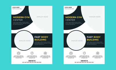 Corporate business flyer template design Modern GYM Center