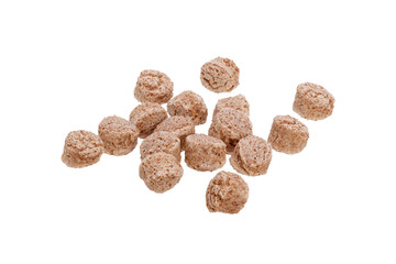 many round shaped bran isolated on white background