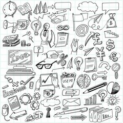 Hand draw business idea icon doodles sketch design