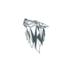Obraz na płótnie Canvas black and white fox head logo 