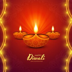 Happy diwali diya lamps holiday card celebration poster background