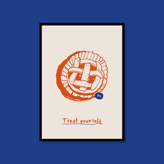 Minimalist hand drawn food poster for wall art collection