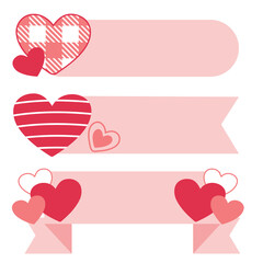 Vector romantic heart note for letter. Illustration of love, Valentine's Day in flat style.