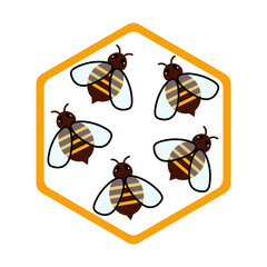 Best honey, banner, signboard, emblem, logo, honey bee badge for your design. Vector illustration isolated.