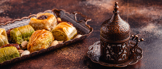 Traditional turkish, arabic sweets baklava
