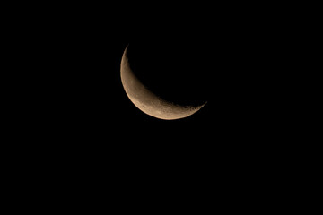 Fototapeta na wymiar Waning Crescent Moon Landscape