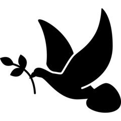 Flying Bird Glyph Icon Vector