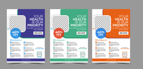 modern healthcare promotion business flyer templete