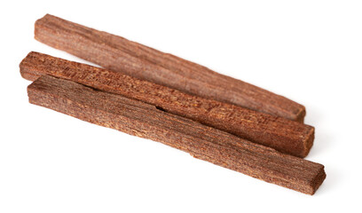 sandalwood sticks isolated on white background