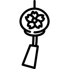Obraz premium wind chime line icon
