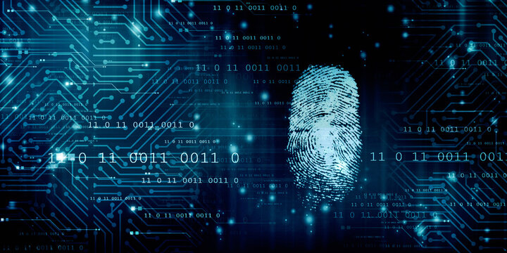 Fingerprint Scanning Technology Concept 2d Illustration