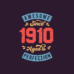Awesome since 1910 Aged to Perfection. Awesome Birthday since 1910 Retro Vintage