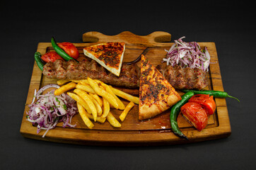 grilled meat with vegetables