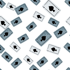 Game cards spades seamless pattern. Design gambling.