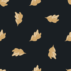 Leaves of oak seamless pattern. Hand drawn natural background.