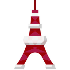 tokyo tower flat icon