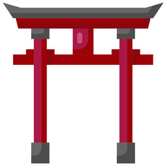 torii gate flat icon