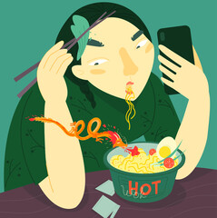 Very spicy food