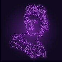 man neon line silhouette apollon