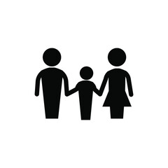 Family icon silhouette black vector flat design isolated