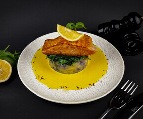 grilled salmon steak