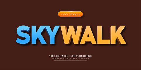 sky walk 3d text style effect